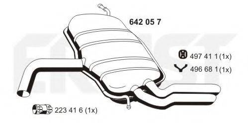 ERNST 642057 Глушник вихлопних газів кінцевий