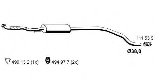 ERNST 012140 Середній глушник вихлопних газів