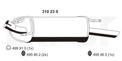 ERNST 310239 Глушник вихлопних газів кінцевий