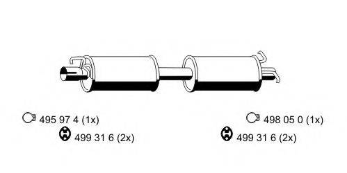 ERNST 331005 Середній глушник вихлопних газів