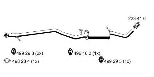 ERNST 331234 Середній глушник вихлопних газів