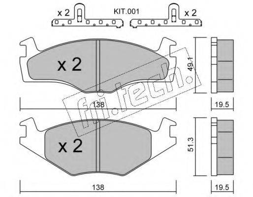 FRI.TECH. 0471K Комплект гальмівних колодок, дискове гальмо