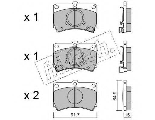 FRI.TECH. 1050 Комплект гальмівних колодок, дискове гальмо