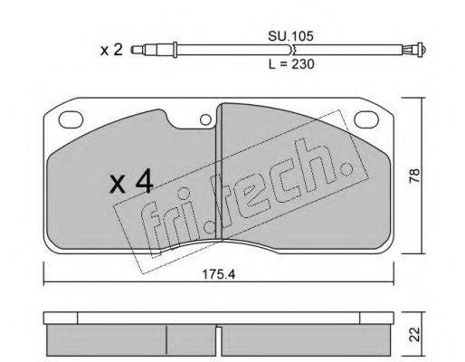 FRI.TECH. 2790W Комплект гальмівних колодок, дискове гальмо