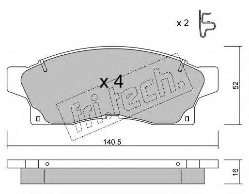 FRI.TECH. 4600 Комплект гальмівних колодок, дискове гальмо