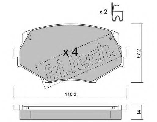 FRI.TECH. 4880 Комплект гальмівних колодок, дискове гальмо