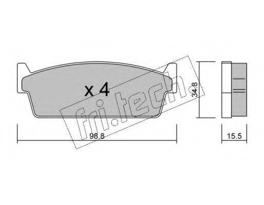 FRI.TECH. 5090 Комплект гальмівних колодок, дискове гальмо