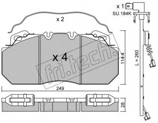 FRI.TECH. 6050W Комплект гальмівних колодок, дискове гальмо