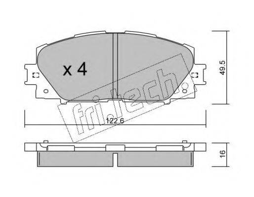 FRI.TECH. 7611 Комплект гальмівних колодок, дискове гальмо