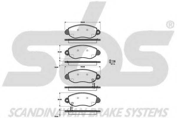 SBS 1501222559 Комплект гальмівних колодок, дискове гальмо