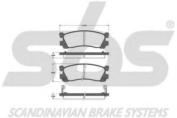 SBS 1501223217 Комплект гальмівних колодок, дискове гальмо