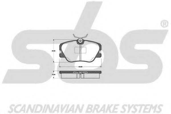 SBS 1501223308 Комплект гальмівних колодок, дискове гальмо