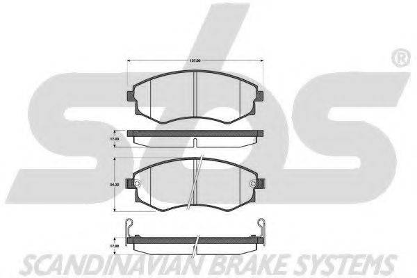 SBS 1501223401 Комплект гальмівних колодок, дискове гальмо