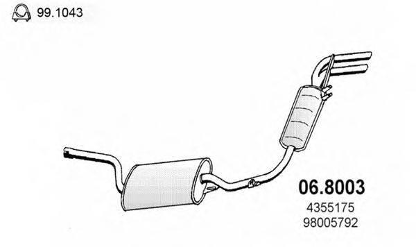 ASSO 068003 Середній/кінцевий глушник ОГ