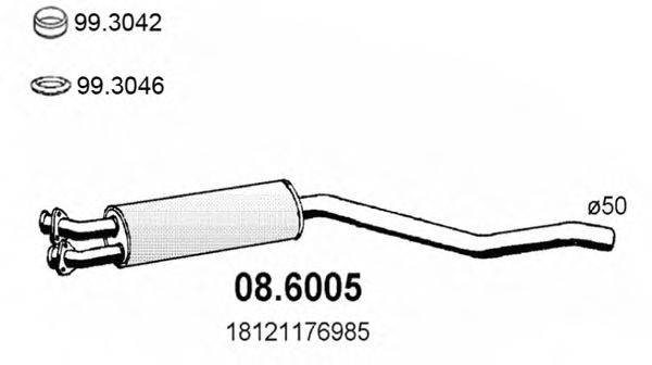 ASSO 086005 Середній глушник вихлопних газів