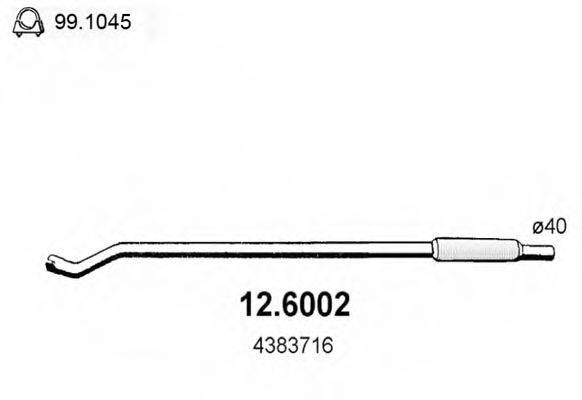 ASSO 126002 Середній глушник вихлопних газів