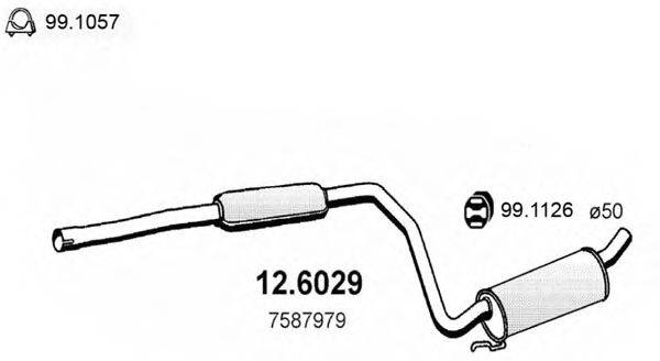 ASSO 126029 Середній глушник вихлопних газів