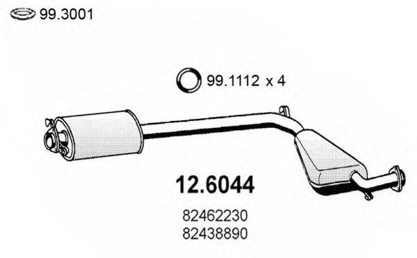 ASSO 126044 Середній глушник вихлопних газів