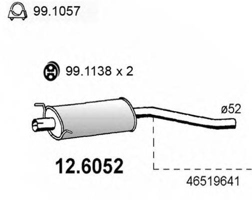 ASSO 126052 Середній глушник вихлопних газів