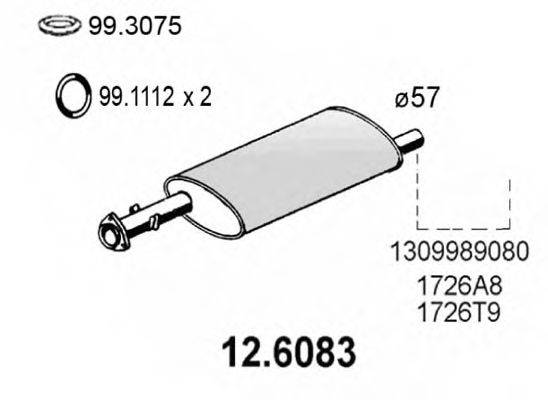 ASSO 126083 Середній глушник вихлопних газів