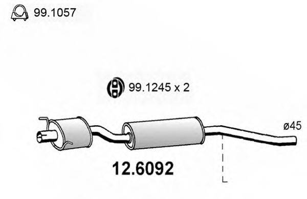 ASSO 126092 Середній глушник вихлопних газів