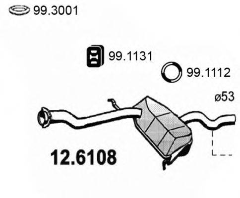 ASSO 126108 Середній глушник вихлопних газів