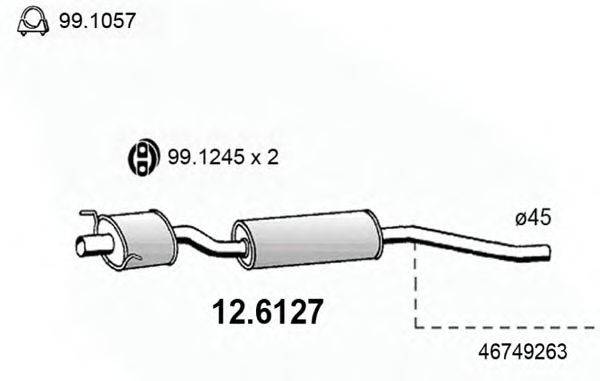 ASSO 126127 Середній глушник вихлопних газів