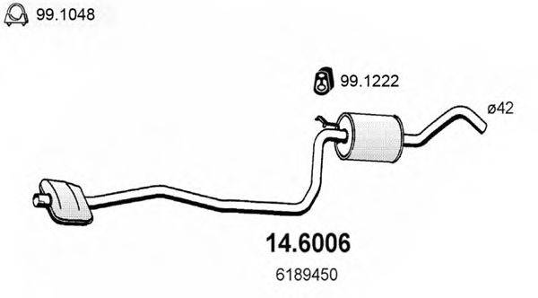 ASSO 146006 Середній глушник вихлопних газів