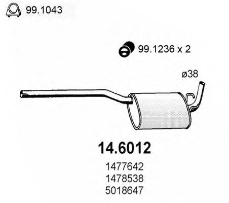 ASSO 146012 Середній глушник вихлопних газів