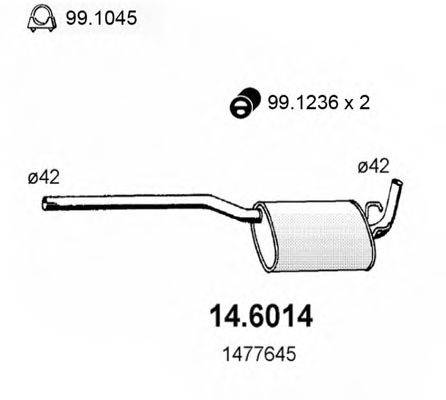 ASSO 146014 Середній глушник вихлопних газів