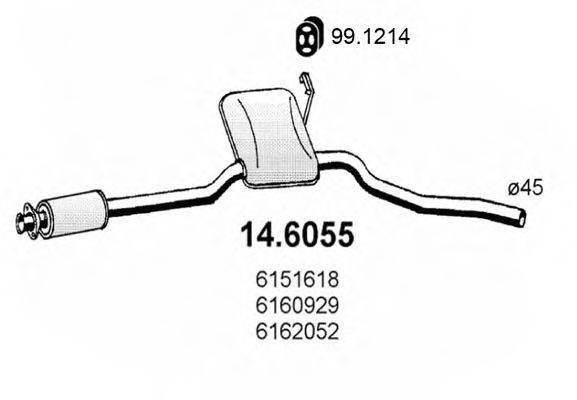 ASSO 146055 Середній глушник вихлопних газів