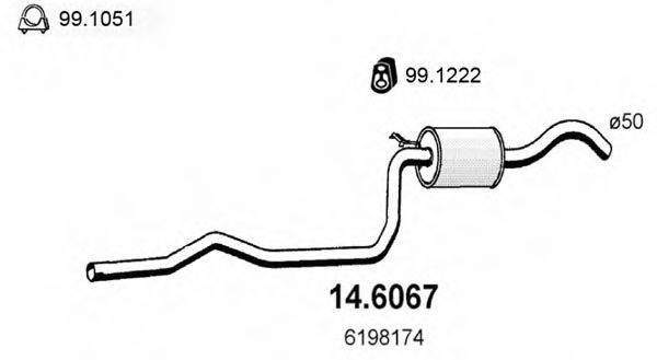 ASSO 146067 Середній глушник вихлопних газів