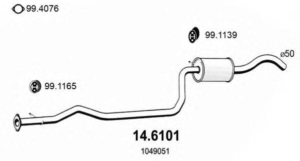 ASSO 146101 Середній глушник вихлопних газів