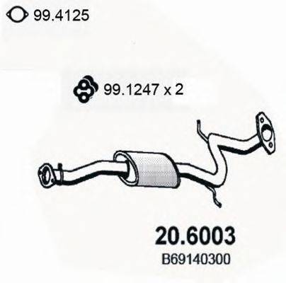 ASSO 206003 Середній глушник вихлопних газів