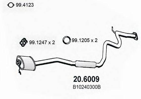 ASSO 206009 Середній глушник вихлопних газів