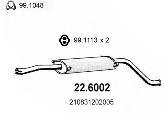 ASSO 226002 Середній глушник вихлопних газів