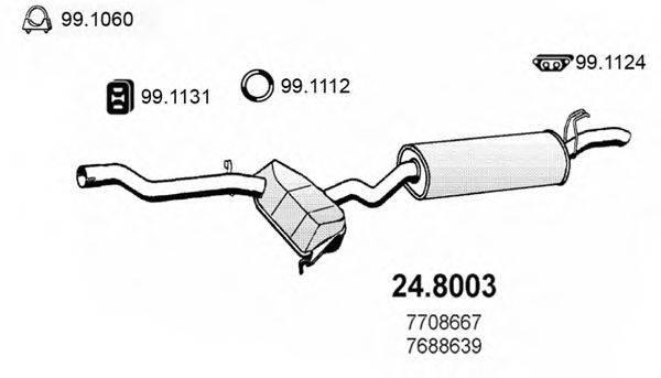 ASSO 248003 Середній/кінцевий глушник ОГ