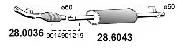 ASSO 286043 Середній глушник вихлопних газів