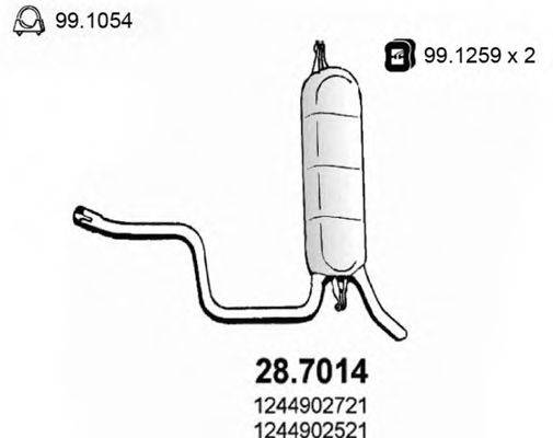ASSO 287014 Глушник вихлопних газів кінцевий