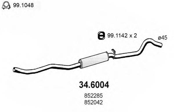 ASSO 346004 Середній глушник вихлопних газів