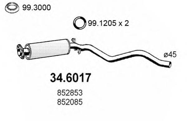 ASSO 346017 Середній глушник вихлопних газів