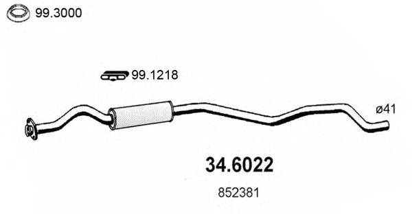 ASSO 346022 Середній глушник вихлопних газів