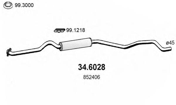 ASSO 346028 Середній глушник вихлопних газів