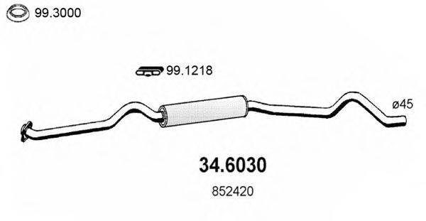 ASSO 346030 Середній глушник вихлопних газів