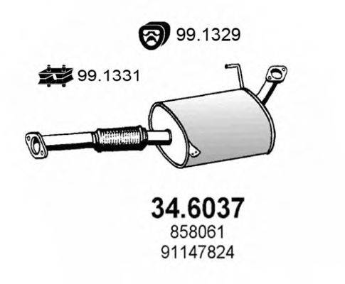 ASSO 346037 Середній глушник вихлопних газів