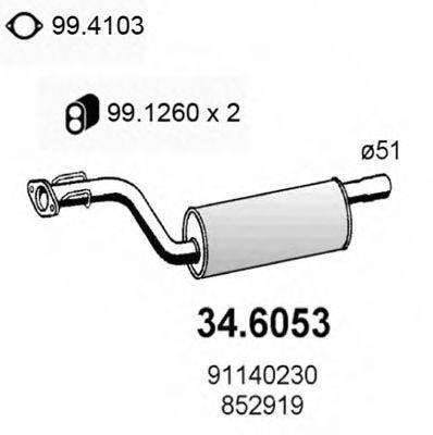 ASSO 346053 Середній глушник вихлопних газів