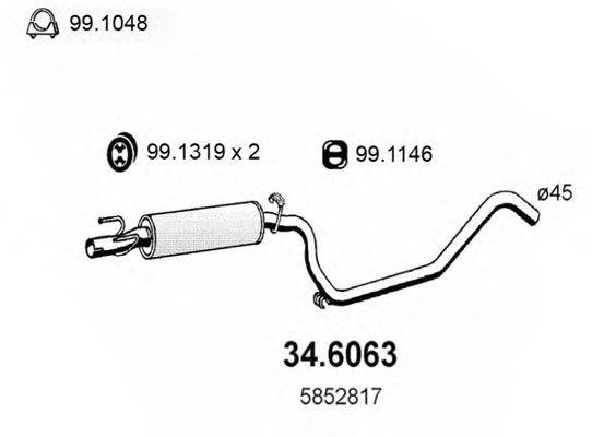 ASSO 346063 Середній глушник вихлопних газів