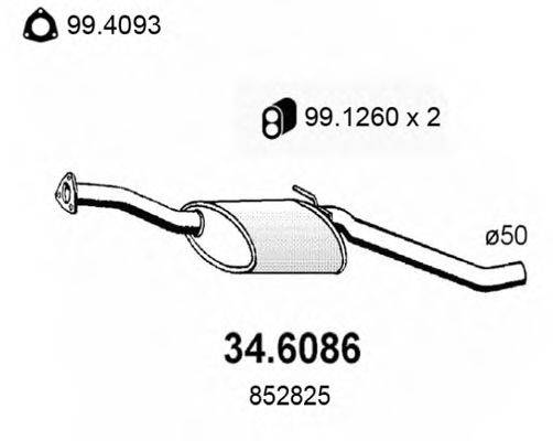 ASSO 346086 Середній глушник вихлопних газів