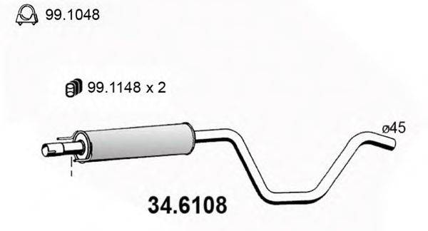 ASSO 346108 Середній глушник вихлопних газів