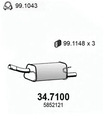 ASSO 347100 Глушник вихлопних газів кінцевий